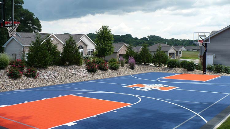 Versacourt backyard basketball court