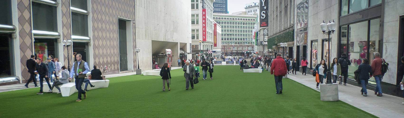Commercial artificial grass area