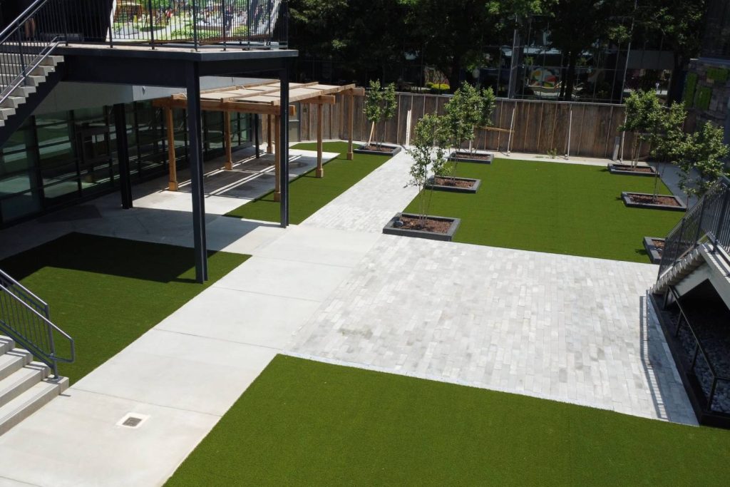 Commercial artificial grass patio