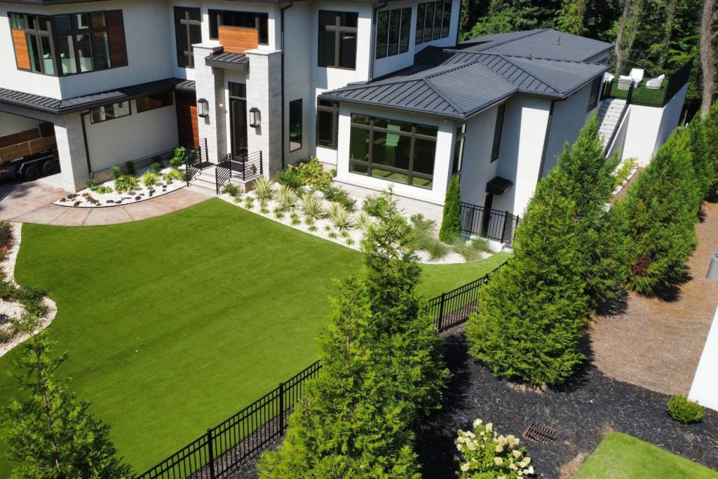 residential artificial grass lawn