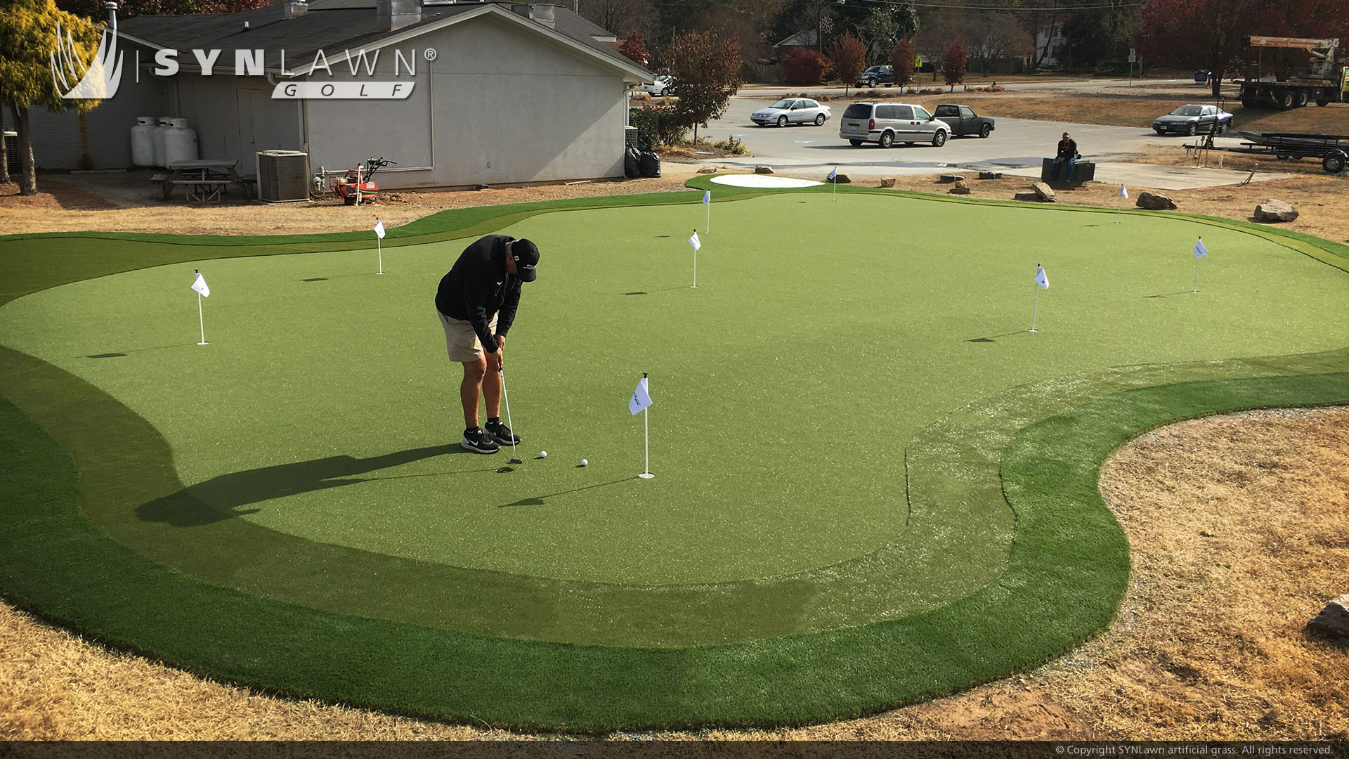 Backyard putting green in Atlanta, GA