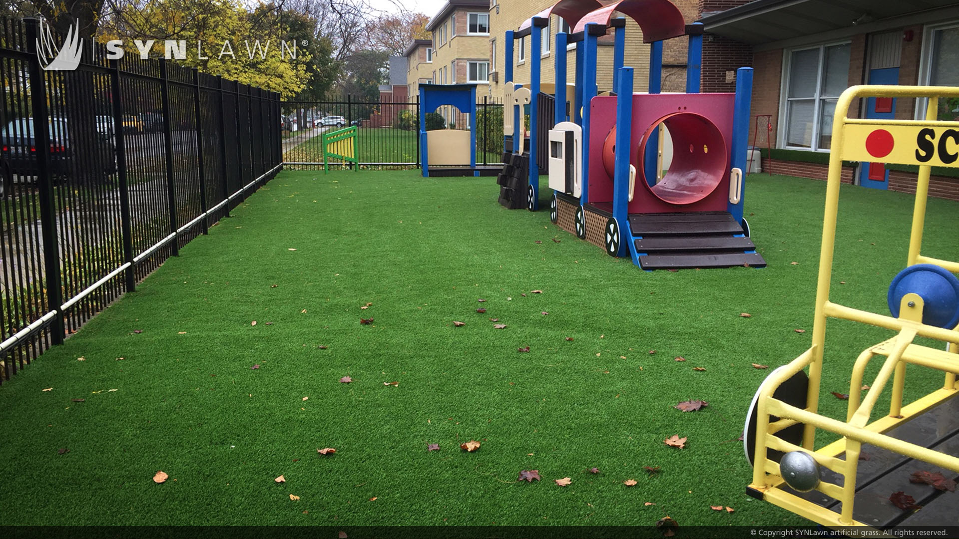 Artificial grass playground installation on schoolgrounds in Atlanta, GA 