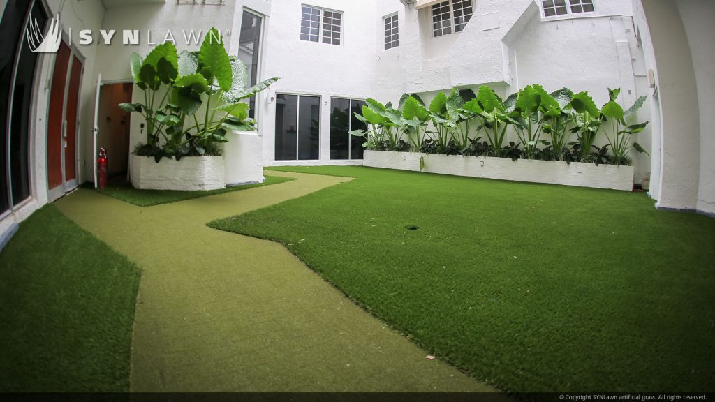 residential artificial grass lawn