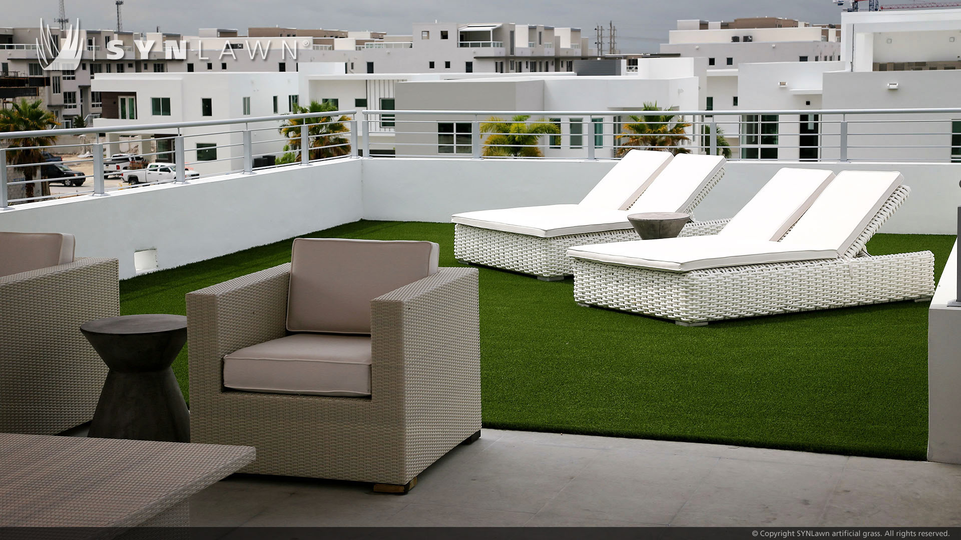 Artificial grass rooftop from SYNLawn