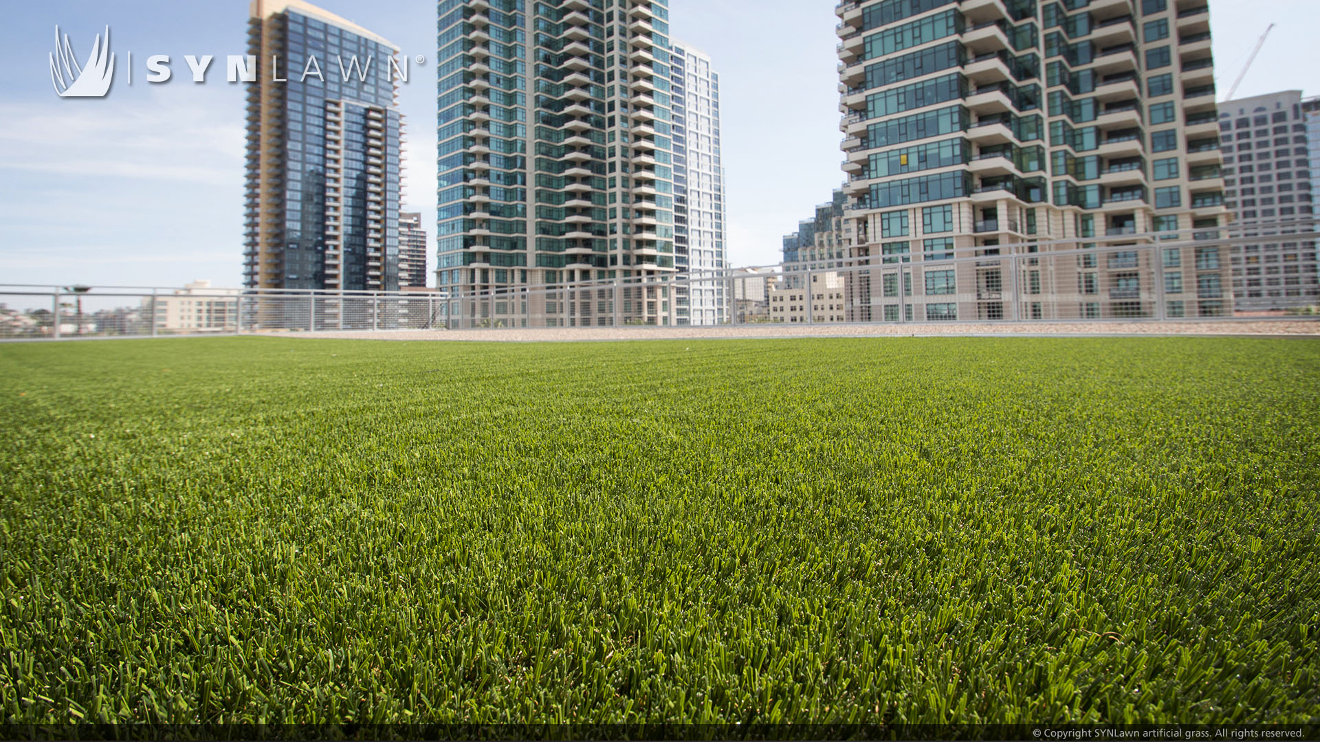 commercial building artificial grass lawn