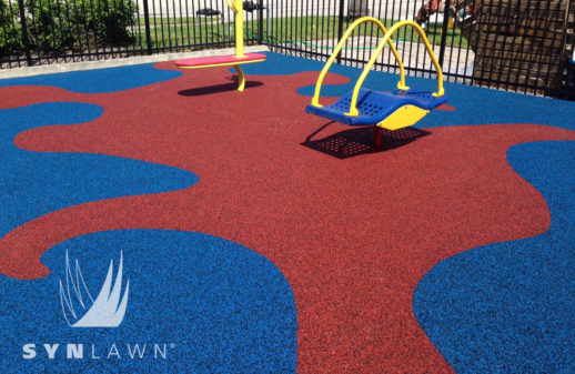 Artificial grass playground installation in Atlanta, GA 