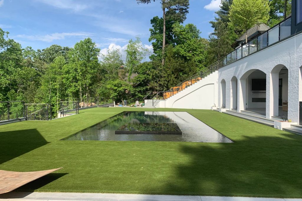 residential artificial grass lawn