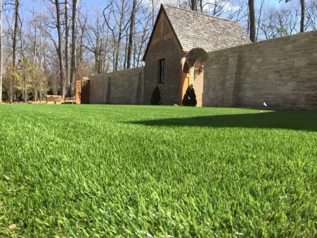 Artificial Grass church courtyard installed by SYNLawn
