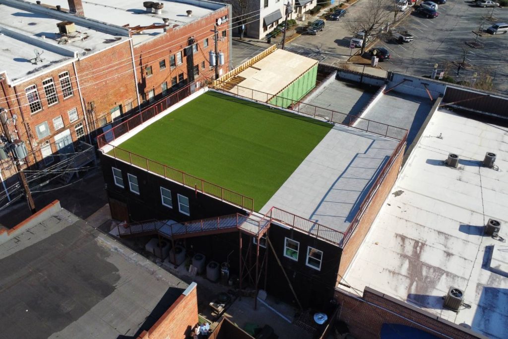 rooftop artificial grass lawn