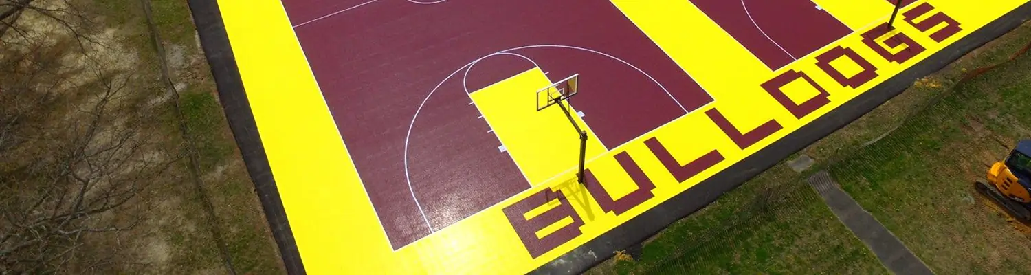 Sport court drone shot from SYNLawn Georgia